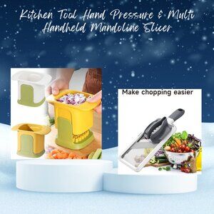 Multi Handheld Mandoline Slicer & Kitchen Tool Hand Pressure Pack1 Combo Pack